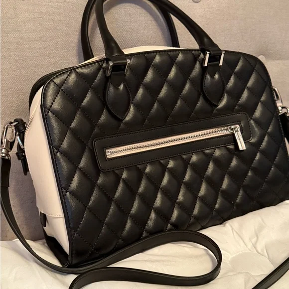 Charles Jourdan Paris Quilted Leather Two-Tone Satchel – NWOT w/ Dust Bag - Picture 6 of 14